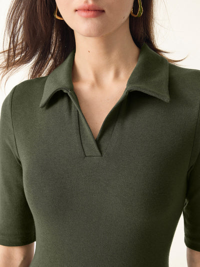 Balıkçı Yaka Midi Elbise