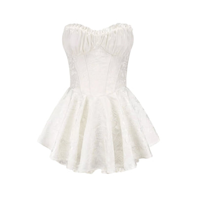 Airina Dantel İşlemeli Flared Mini Elbise