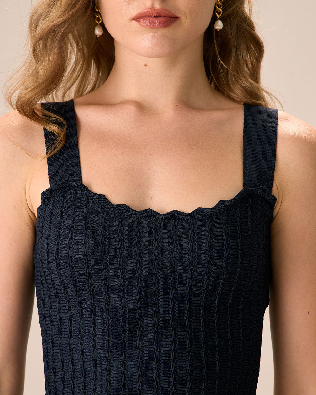 Lacivert Örgü Kazak Elbise