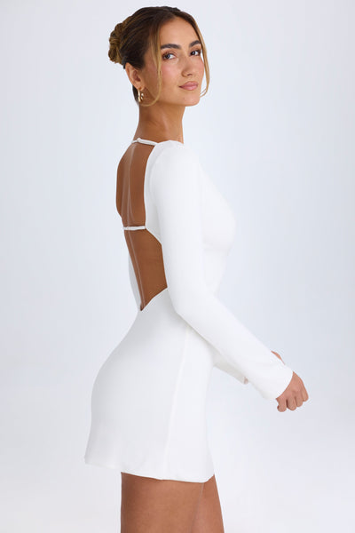 Şık Kesimli Uzun Kollu Mini Blanche Elbise