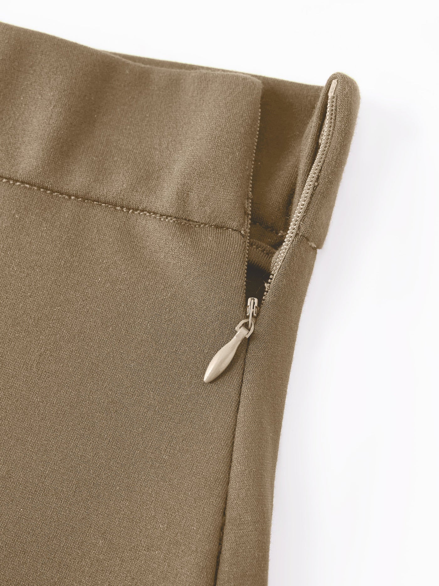 Özel Dikişli Katlanabilir Uzun Trapez Haki Midi Etek