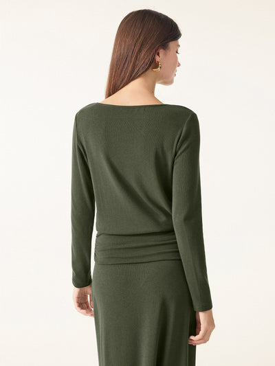 Açık Renkli Yuvarlak Yaka Bluz & Puantiyeli Etek Takım