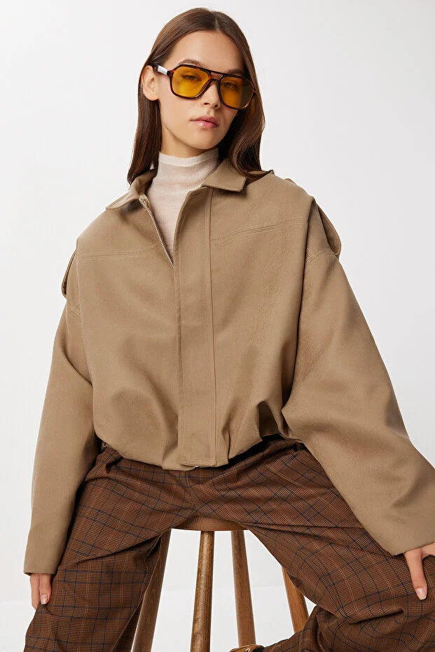 Süet Görünümlü Bomber Ceket