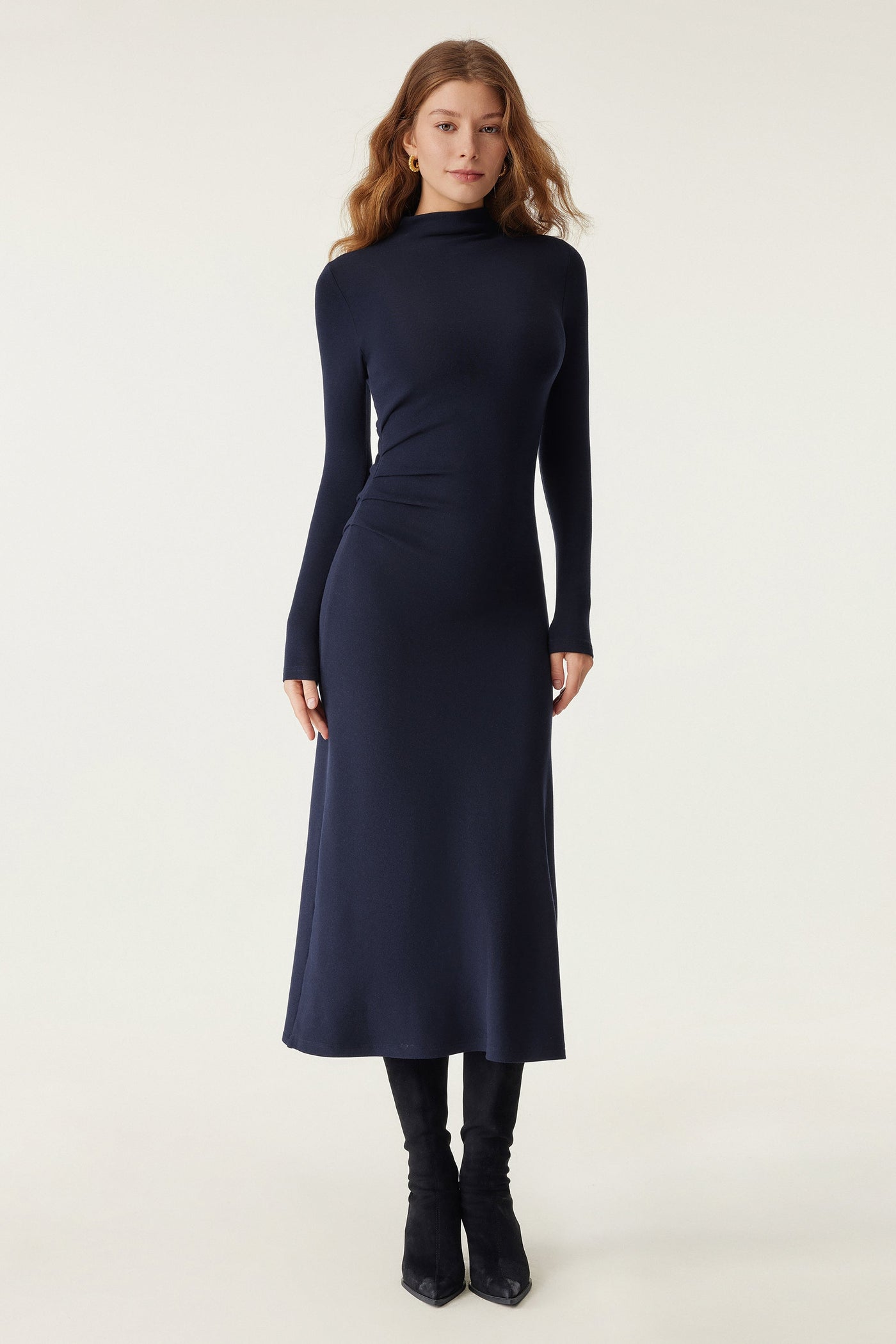 Heat Tech Uzun Kollu Zarif Midi Elbise