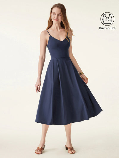 Bambu Dokumalı Midi Elbise