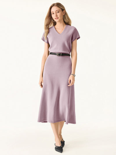 Modal V Yaka A Hat Midi Elbise