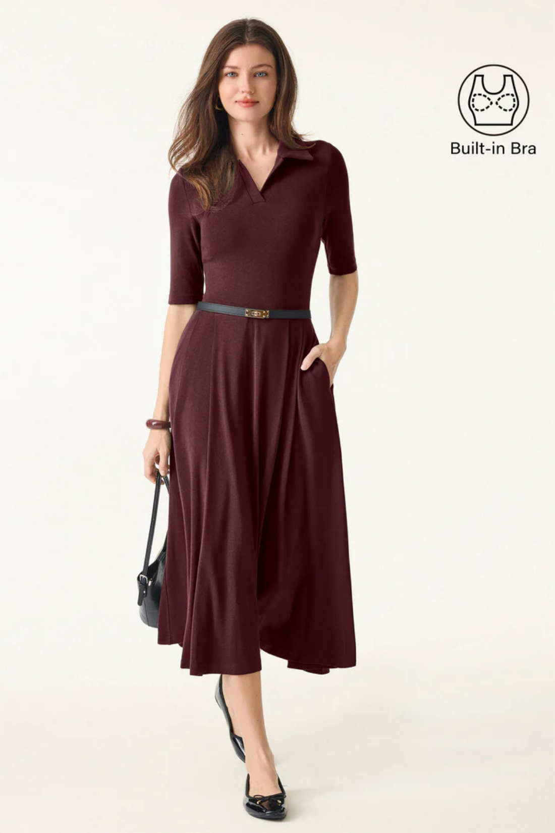 Balıkçı Yaka Midi Elbise