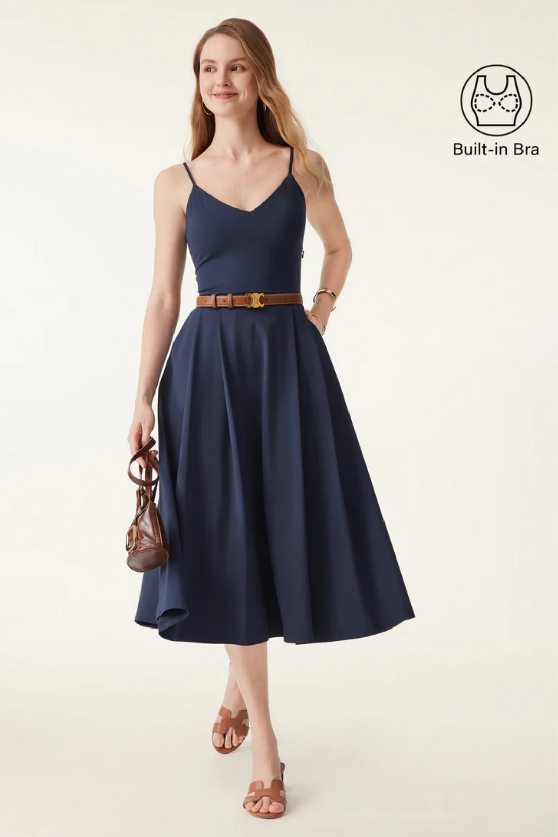 Bambu Dokumalı Midi Elbise