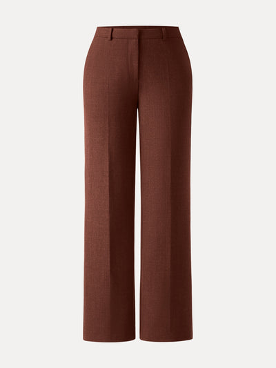 Orta Bel Elastik Yün Dar Toprak Rengi Pantolon