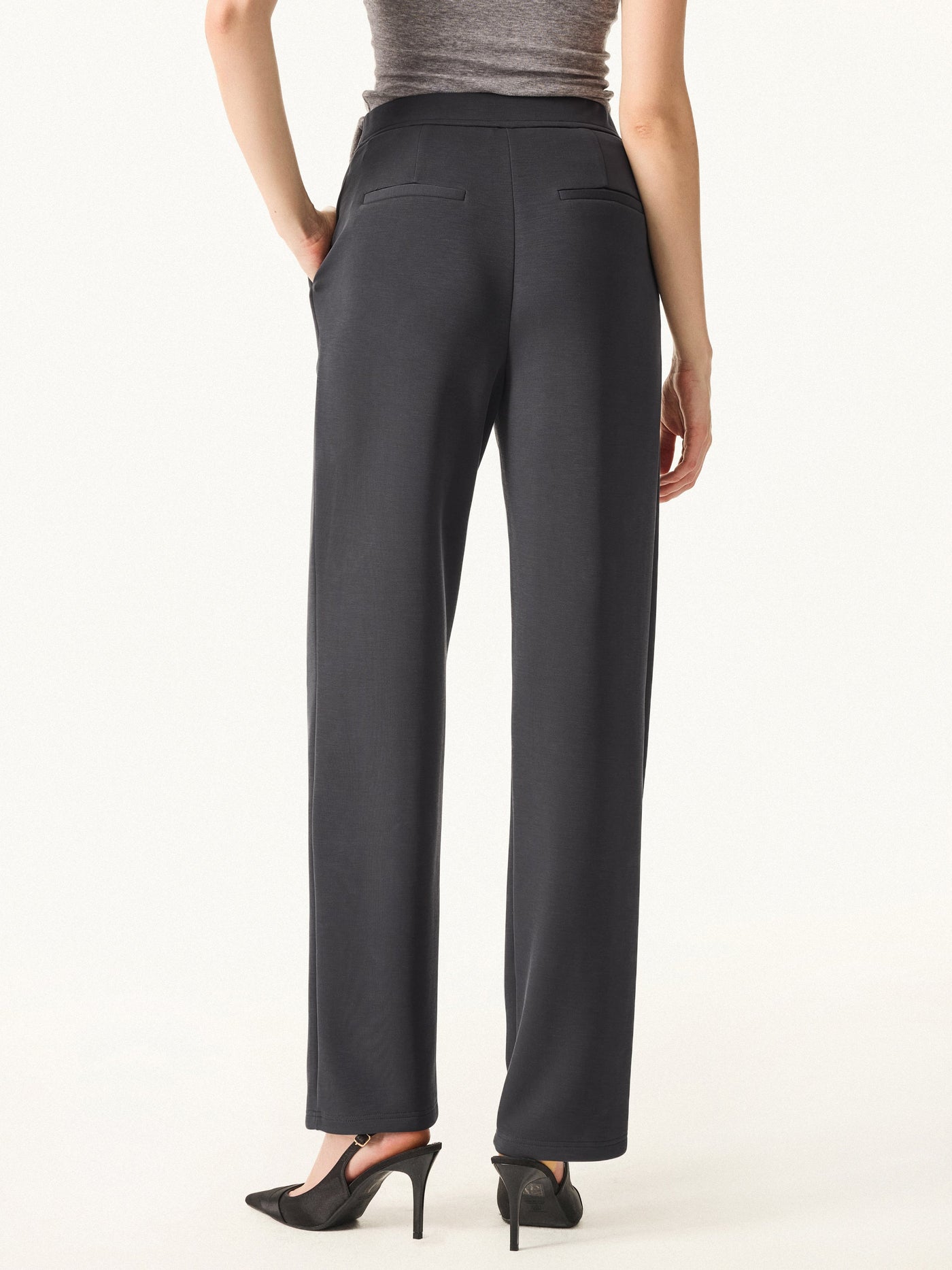 Bej Yıkamalı Kot Pantolon - Orta Yüksek Bel ve Düz Paça