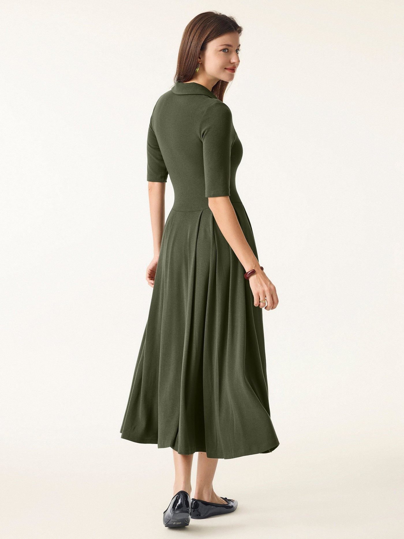 Balıkçı Yaka Midi Elbise