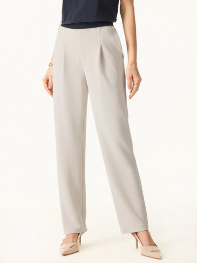 Bej Yıkamalı Kot Pantolon - Orta Yüksek Bel ve Düz Paça