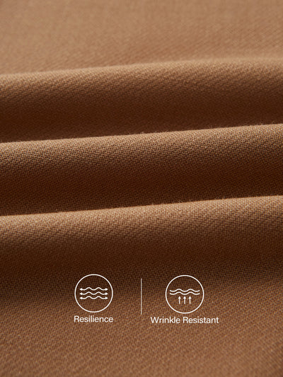 Klasik Tarzda Yüksek Bel Yün Kahverengi Pantolon