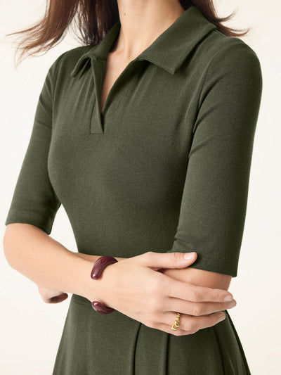 Balıkçı Yaka Midi Elbise