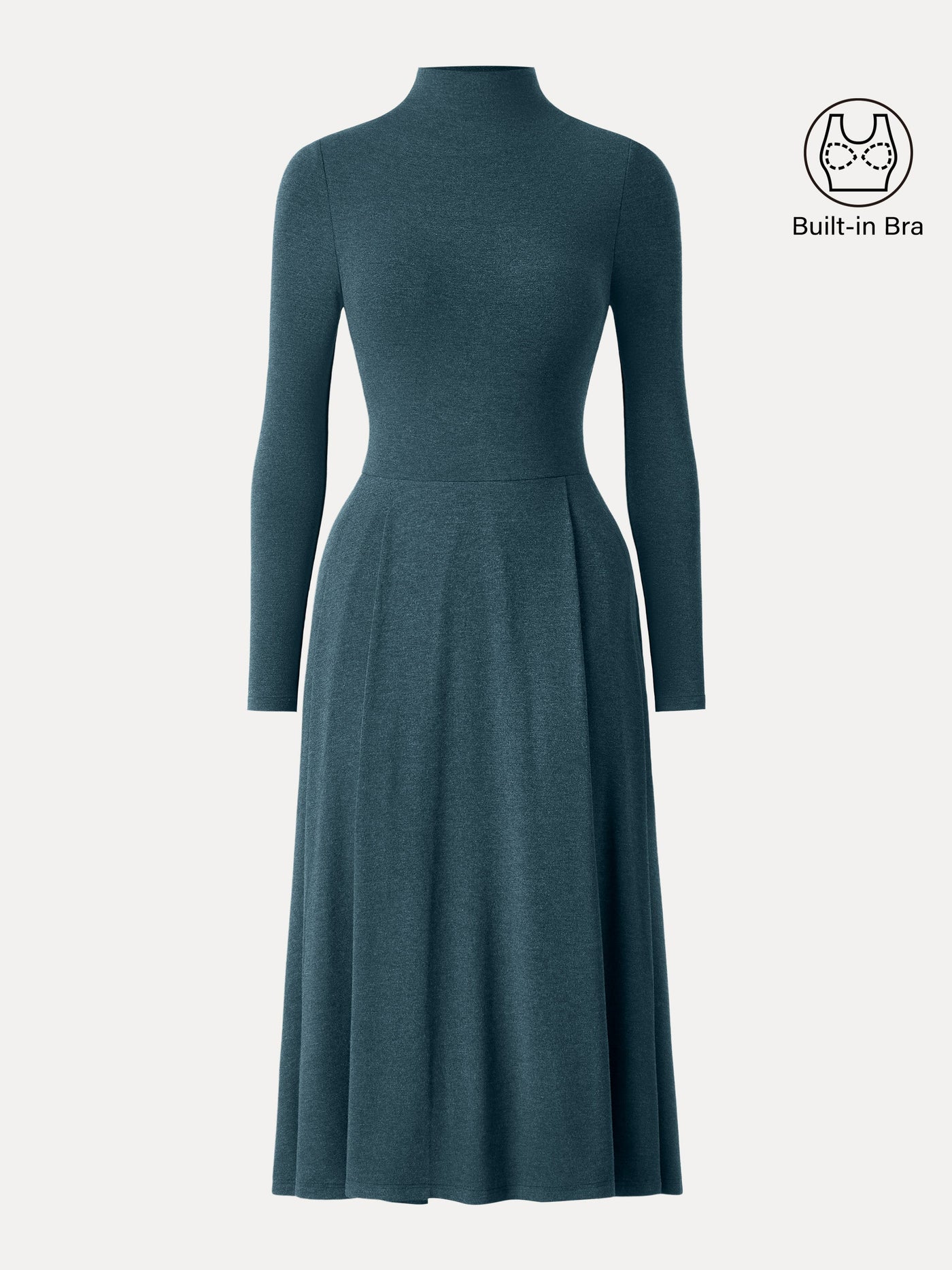 Kalın Yaka Cepli Pilili Midi Elbise