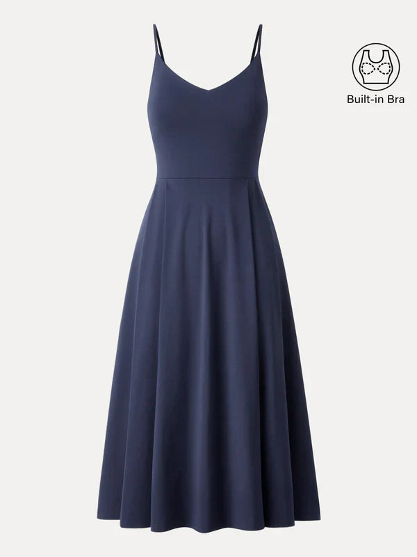 Bambu Dokumalı Midi Elbise