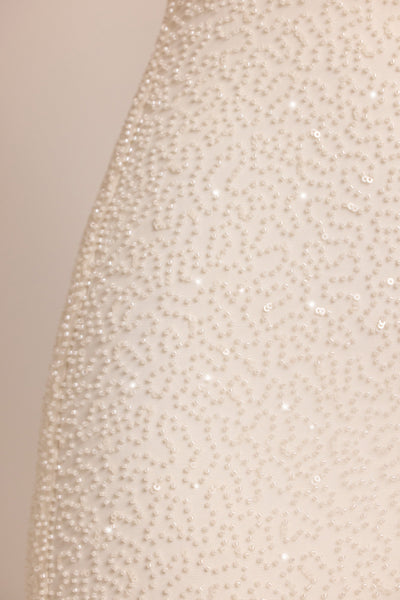 Şık Beyaz Dik Yangın Yaka Mini Düzgün Elbise