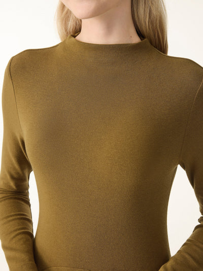 Mikrofiber Sıcak Yüksek Yaka Maxi Elbise