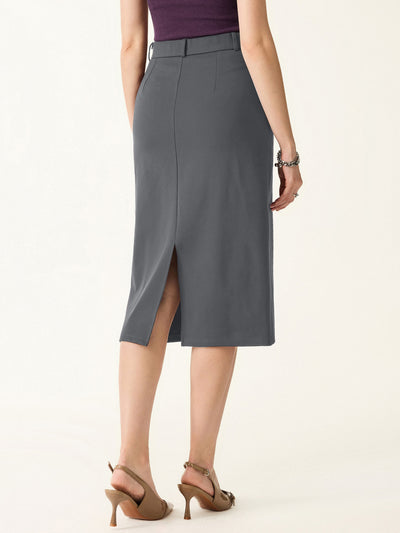 Şık Orta Boy Çizgili Etek