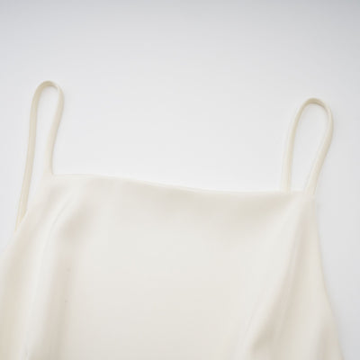 Lyna Beyaz Saten Fırfırlı Mini Elbise