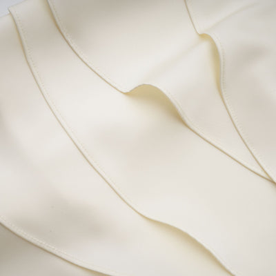 Lyna Beyaz Saten Fırfırlı Mini Elbise