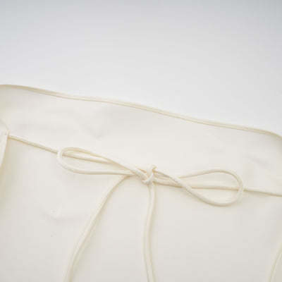 Lyna Beyaz Saten Fırfırlı Mini Elbise