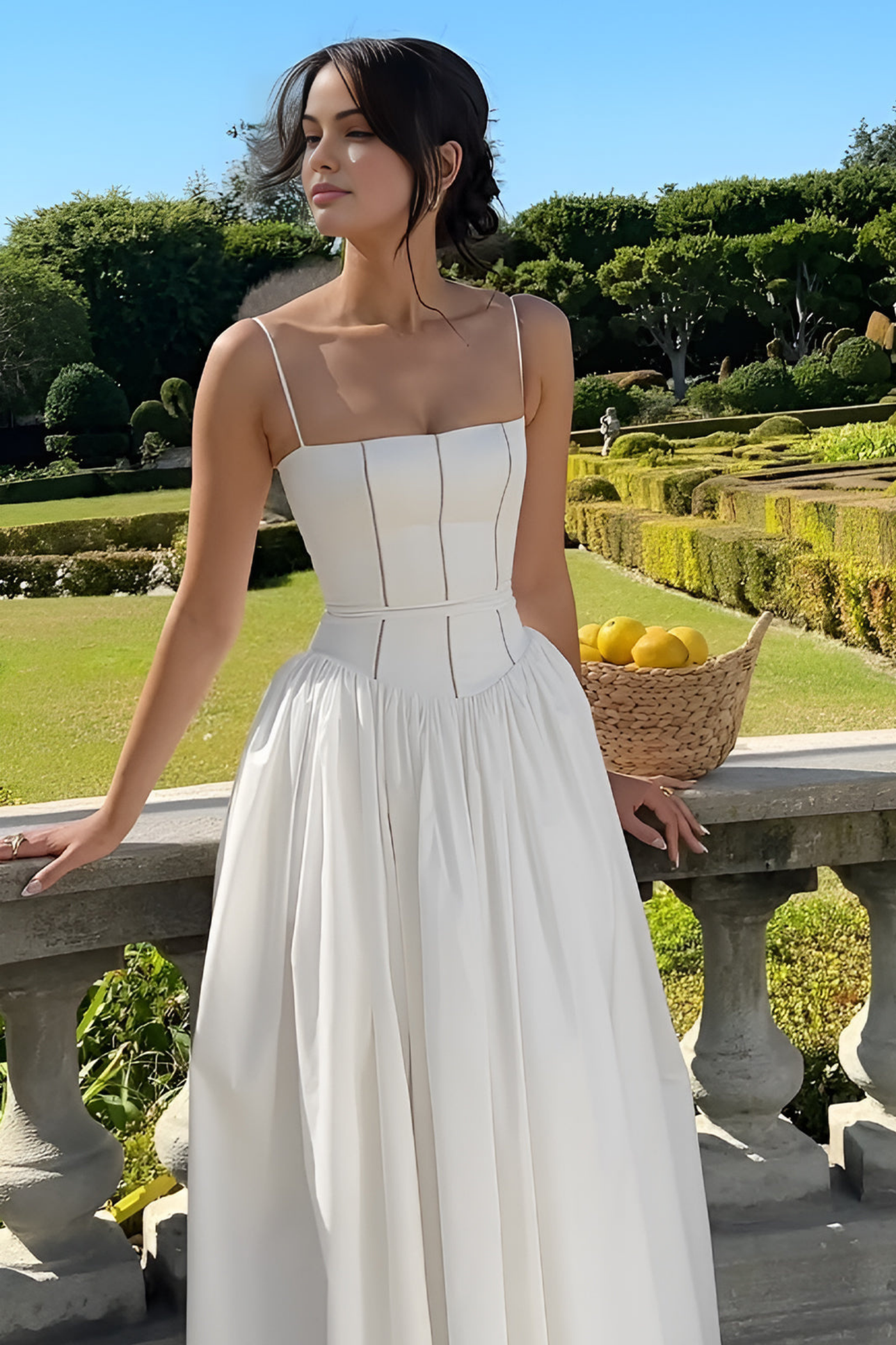 Frenchy Dökümlü Uzun Elbise