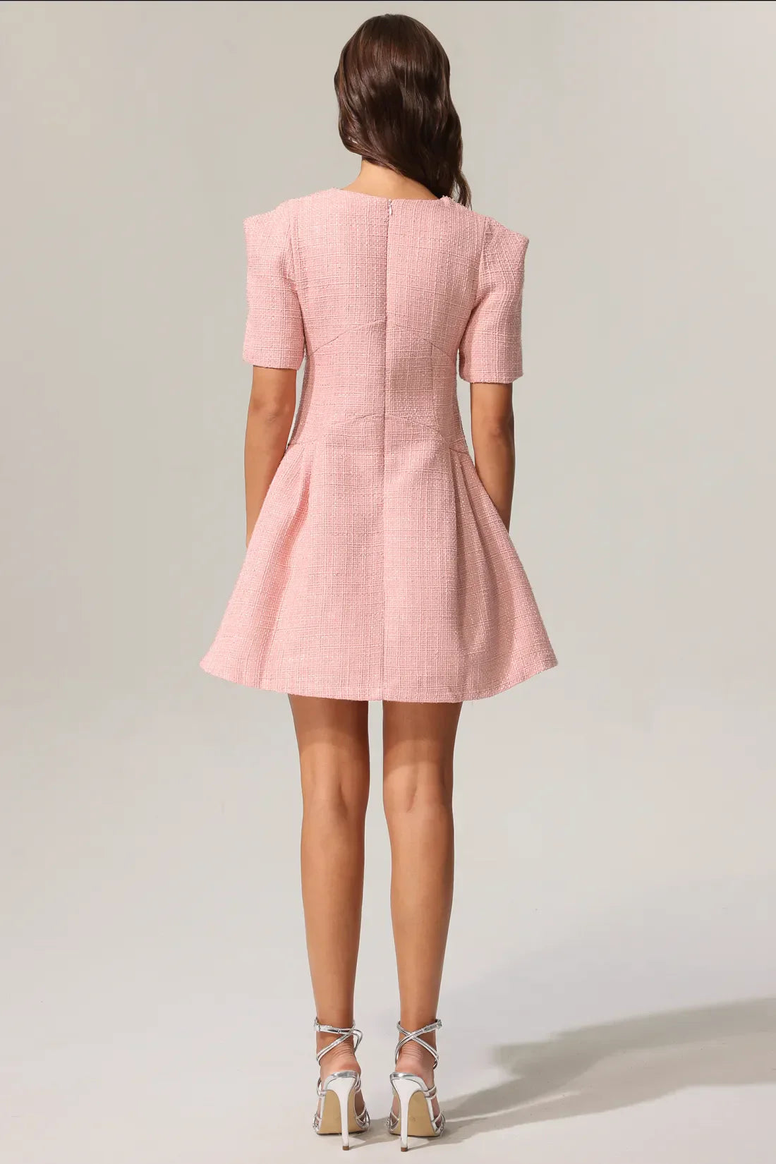 Didu V Yaka Kısa Kollu Mini Elbise