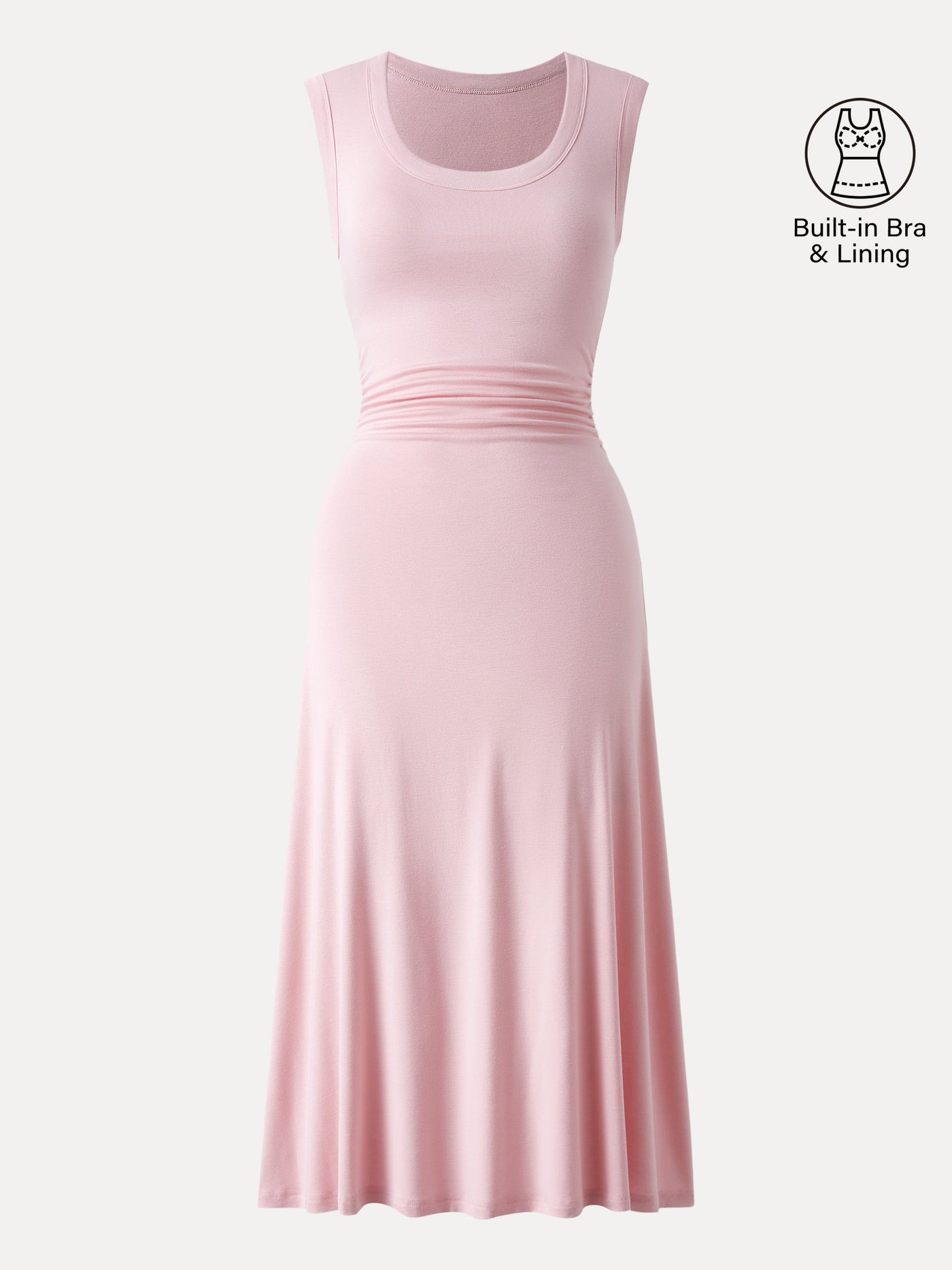 V Yaka Yan Büzgülü Midi Elbise