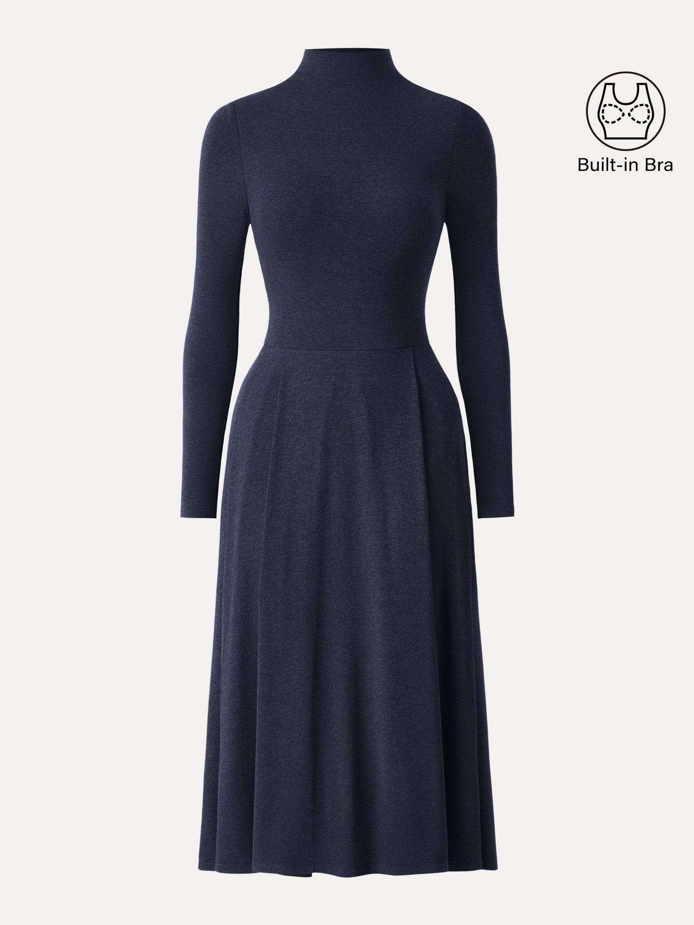 Kalın Yaka Cepli Pilili Midi Elbise