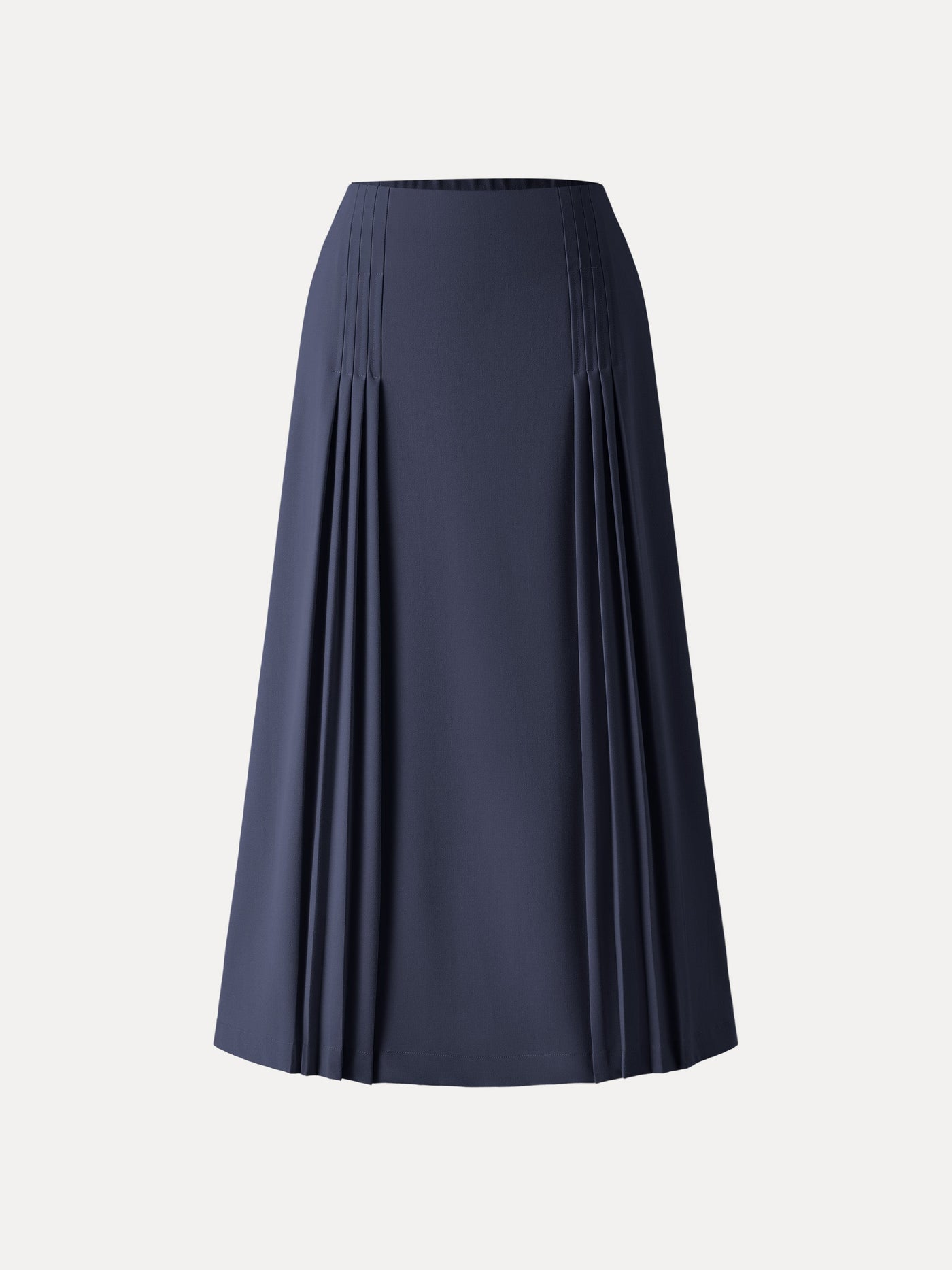 Şık ve Rahat Cepli Düz Dökümlü Midi Pilili Etek